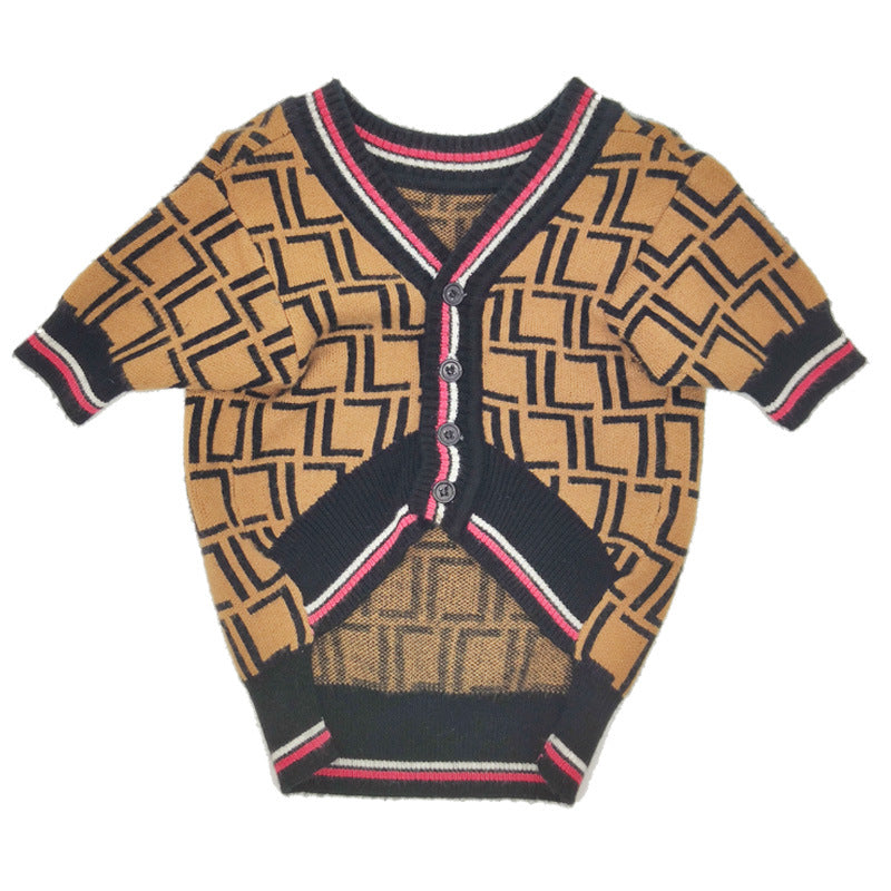Casual High Collar Wool Dog Knit Sweater